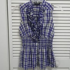 Sleeveless Ruffled front blouse
